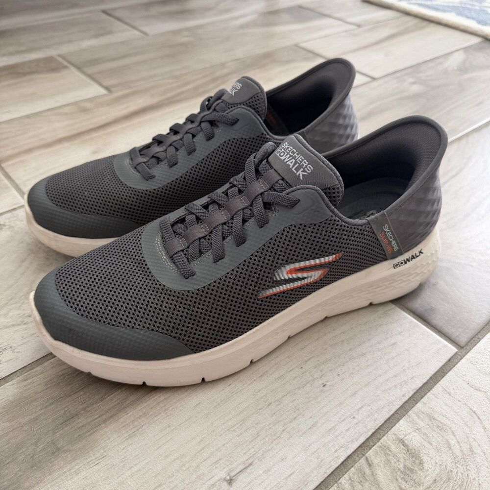 Skechers Slip-Ins Go Walk Flex Hands Up Men's Size 13 Gray Memory Foam Sneakers